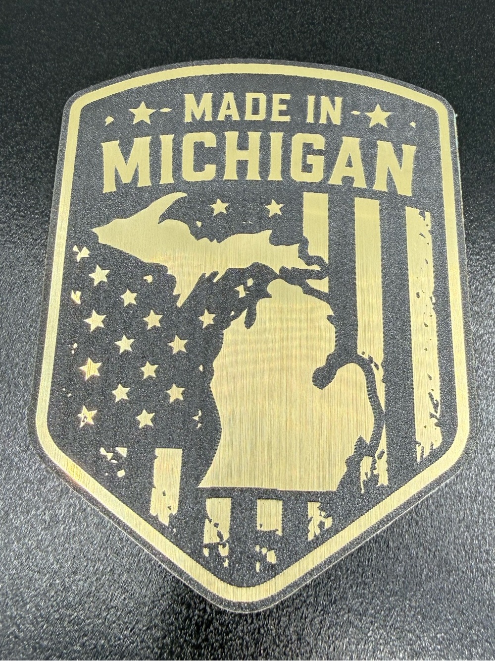 3” Made in Michigan Gold Shield Sticker